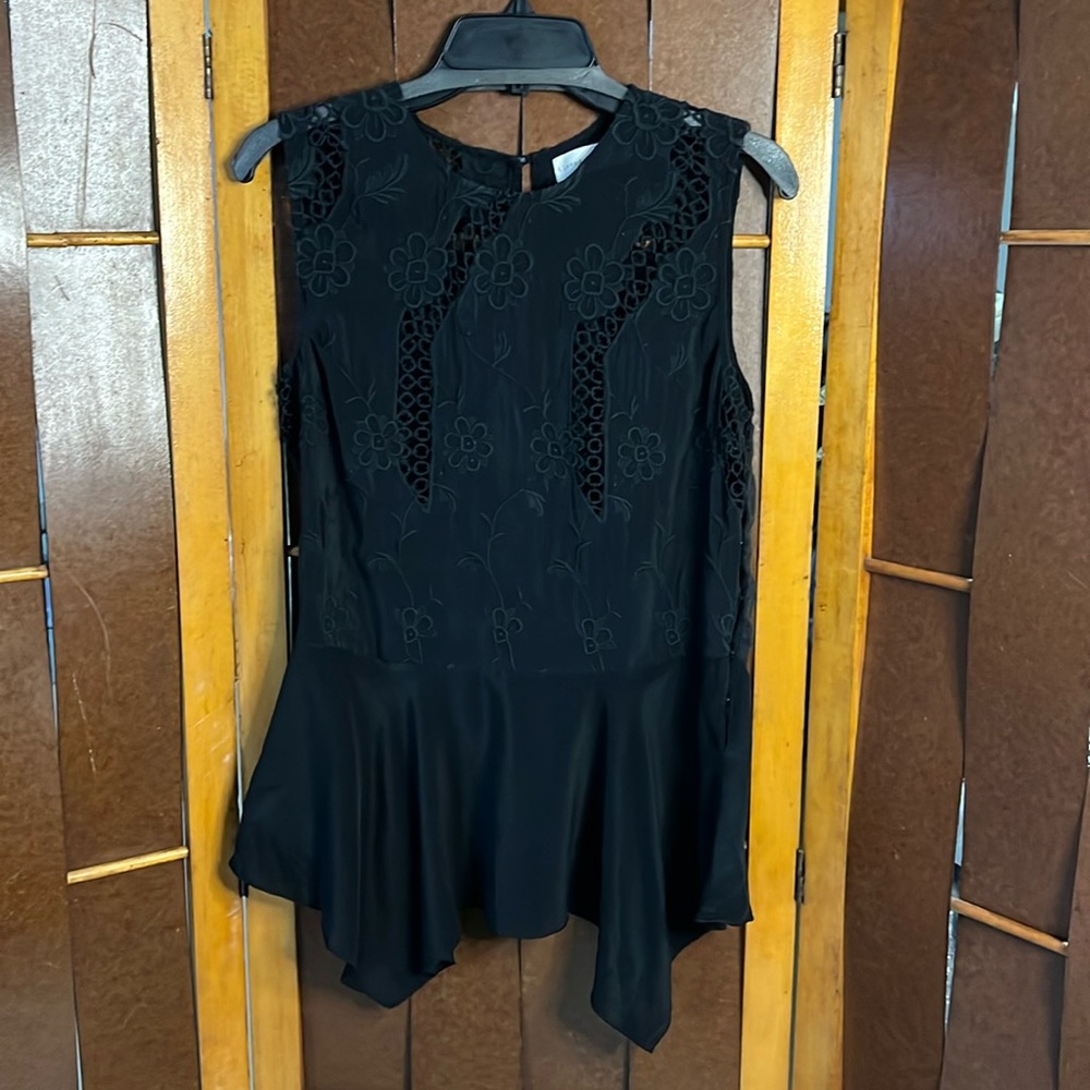 Johnny Was For Love and Liberty peplum eyelet embroidered blouse.